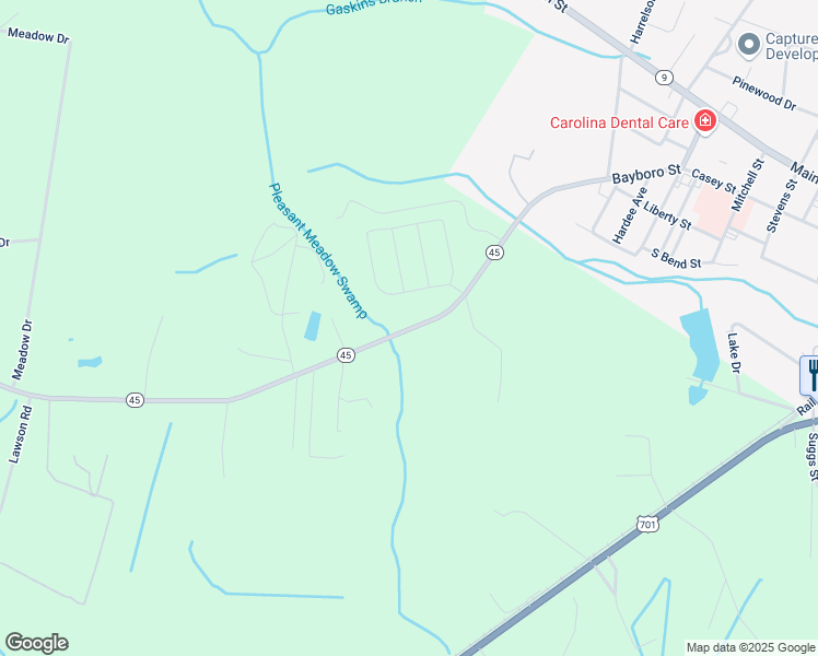 map of restaurants, bars, coffee shops, grocery stores, and more near 560 South Carolina 45 in Loris