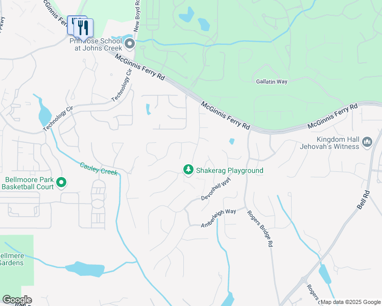 map of restaurants, bars, coffee shops, grocery stores, and more near 11250 Quailbrook Chase in Duluth