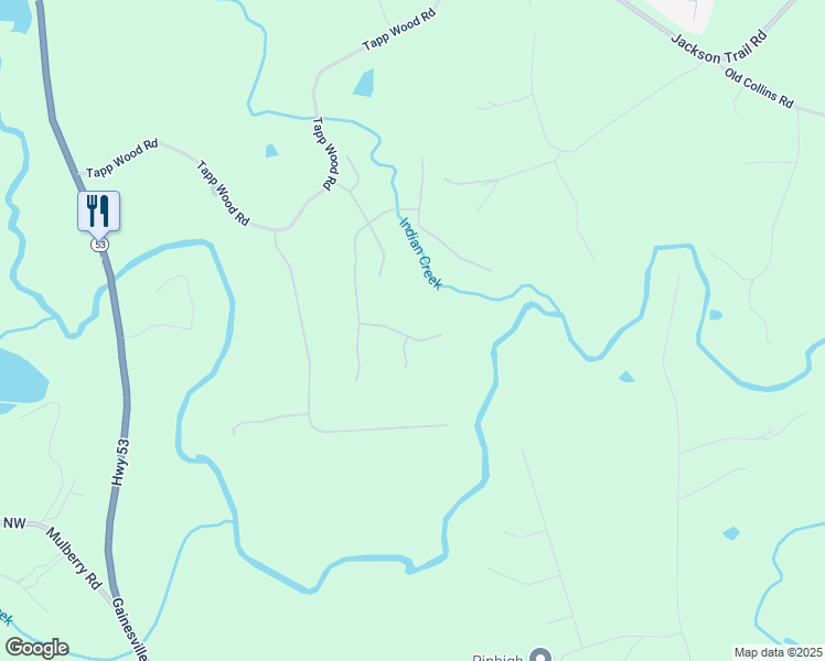 map of restaurants, bars, coffee shops, grocery stores, and more near 115 Blue Rider Trail in Hoschton