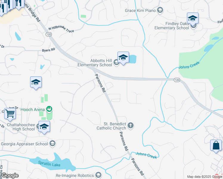 map of restaurants, bars, coffee shops, grocery stores, and more near 11350 Bennett Lane in Johns Creek