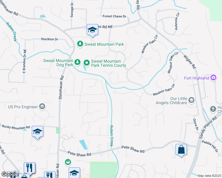 map of restaurants, bars, coffee shops, grocery stores, and more near 2841 Landing Drive in Marietta