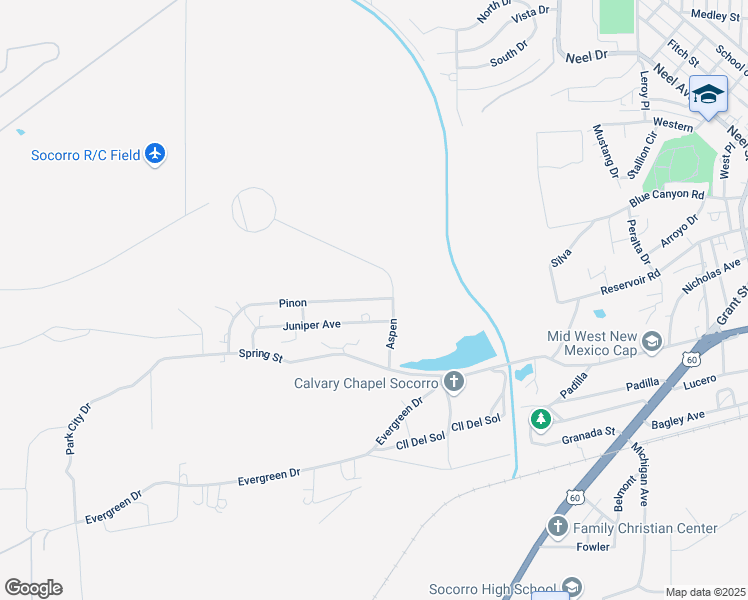 map of restaurants, bars, coffee shops, grocery stores, and more near Aspen in Socorro