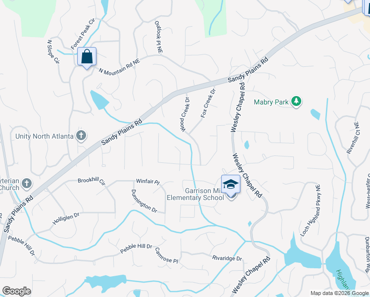 map of restaurants, bars, coffee shops, grocery stores, and more near 4314 Fox Wood Ct in Marietta
