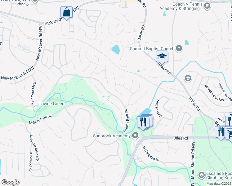 map of restaurants, bars, coffee shops, grocery stores, and more near 4149 Havenwood Court in Kennesaw