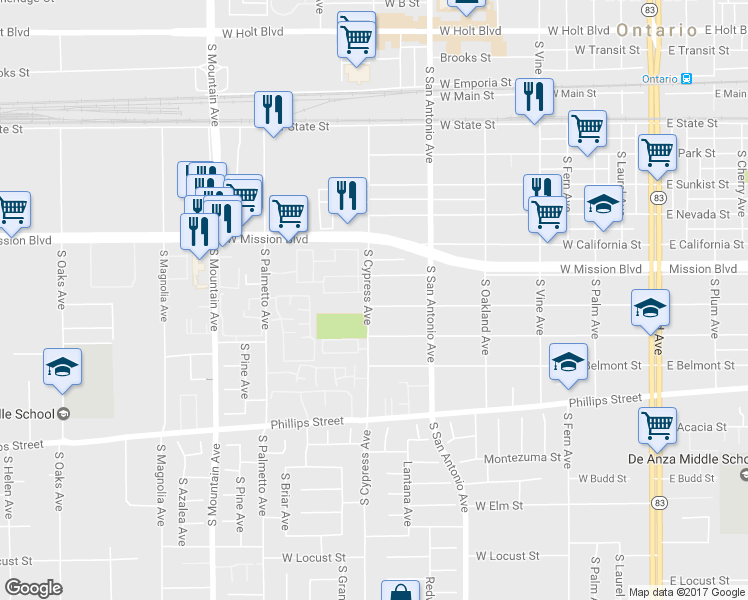 map of restaurants, bars, coffee shops, grocery stores, and more near 772 West Maitland Street in Ontario