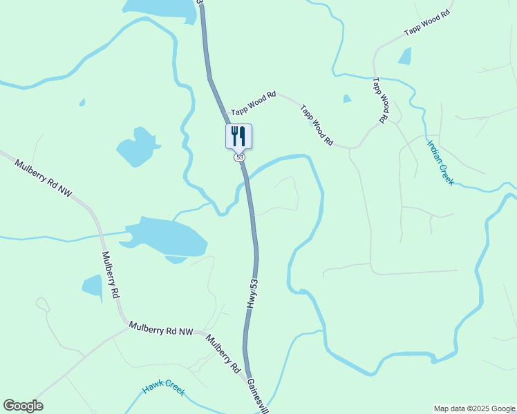 map of restaurants, bars, coffee shops, grocery stores, and more near 1202 Shiva Boulevard in Winder