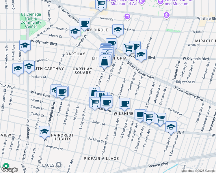 map of restaurants, bars, coffee shops, grocery stores, and more near 1232 Orange Grove Avenue in Los Angeles