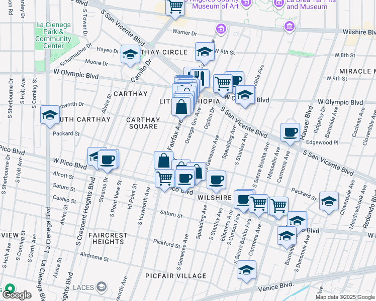 map of restaurants, bars, coffee shops, grocery stores, and more near 1232 Orange Grove Avenue in Los Angeles