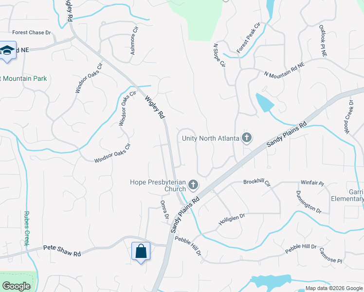 map of restaurants, bars, coffee shops, grocery stores, and more near 3276 Highborne Circle in Marietta