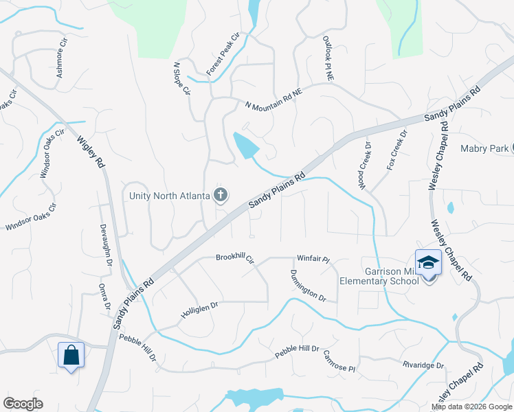 map of restaurants, bars, coffee shops, grocery stores, and more near 3517 Fuschia Drive in Marietta