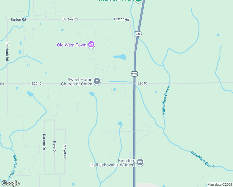 map of restaurants, bars, coffee shops, grocery stores, and more near 136 Sweet Home Road in Broken Bow