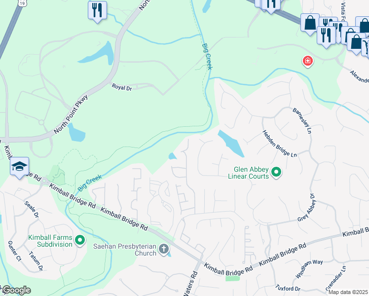 map of restaurants, bars, coffee shops, grocery stores, and more near 11255 Wittenridge Drive in Alpharetta