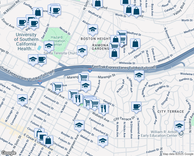 map of restaurants, bars, coffee shops, grocery stores, and more near 2774 Marengo Street in Los Angeles