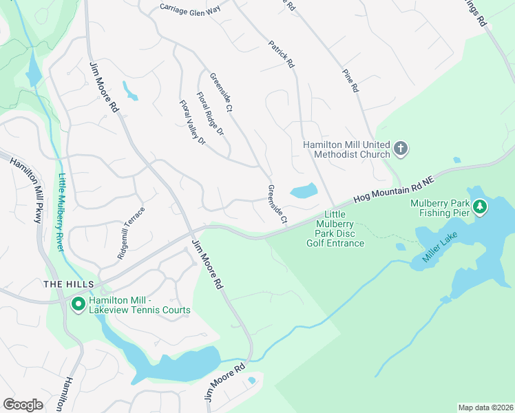 map of restaurants, bars, coffee shops, grocery stores, and more near 1665 Treybyrne Court Northeast in Dacula