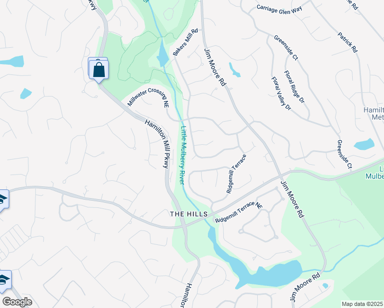 map of restaurants, bars, coffee shops, grocery stores, and more near 3284 Bakers Mill Court Northeast in Dacula