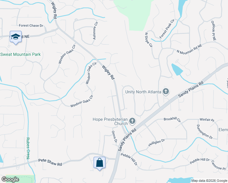 map of restaurants, bars, coffee shops, grocery stores, and more near 4235 Highborne Drive Northeast in Marietta