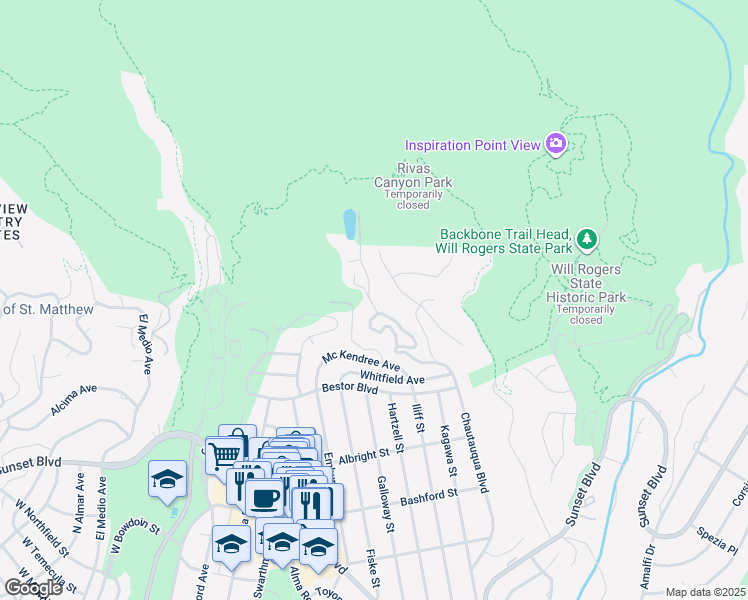 map of restaurants, bars, coffee shops, grocery stores, and more near 1414 Chautauqua Boulevard in Los Angeles