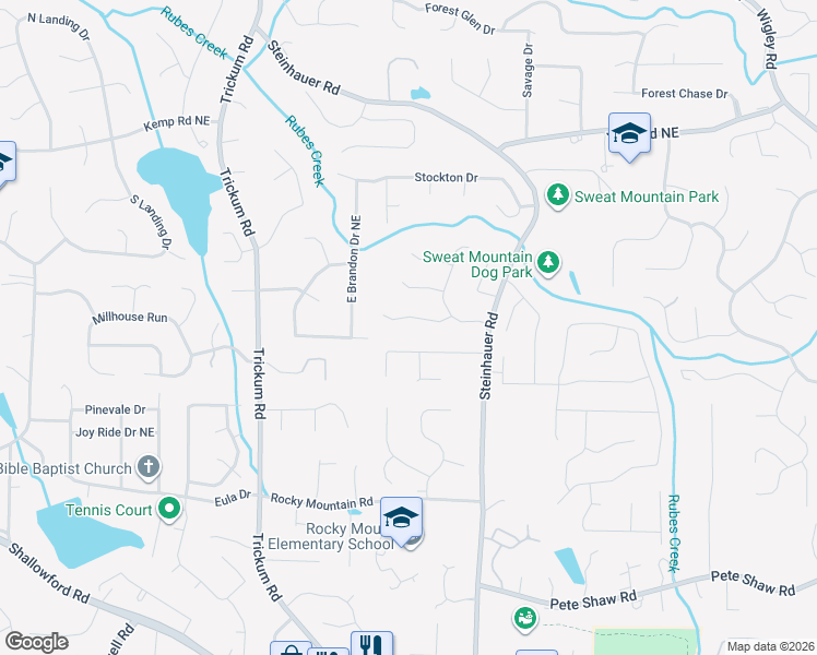 map of restaurants, bars, coffee shops, grocery stores, and more near 2614 Chadwick Road in Marietta