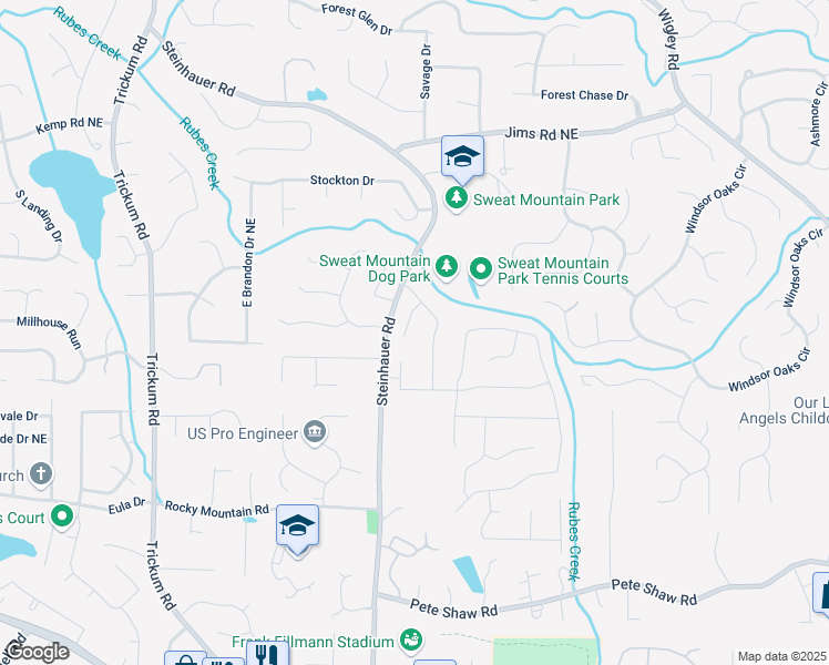 map of restaurants, bars, coffee shops, grocery stores, and more near 4314 Arbor Bridge Court in Marietta