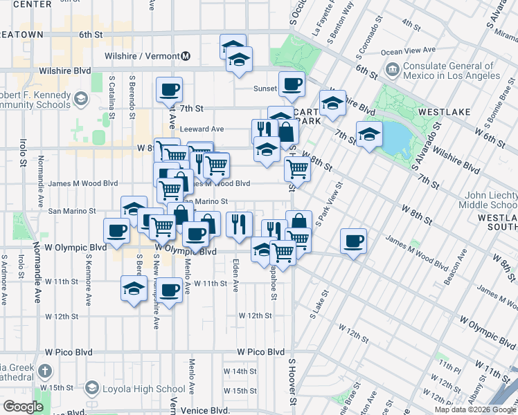 map of restaurants, bars, coffee shops, grocery stores, and more near 939 Magnolia Avenue in Los Angeles