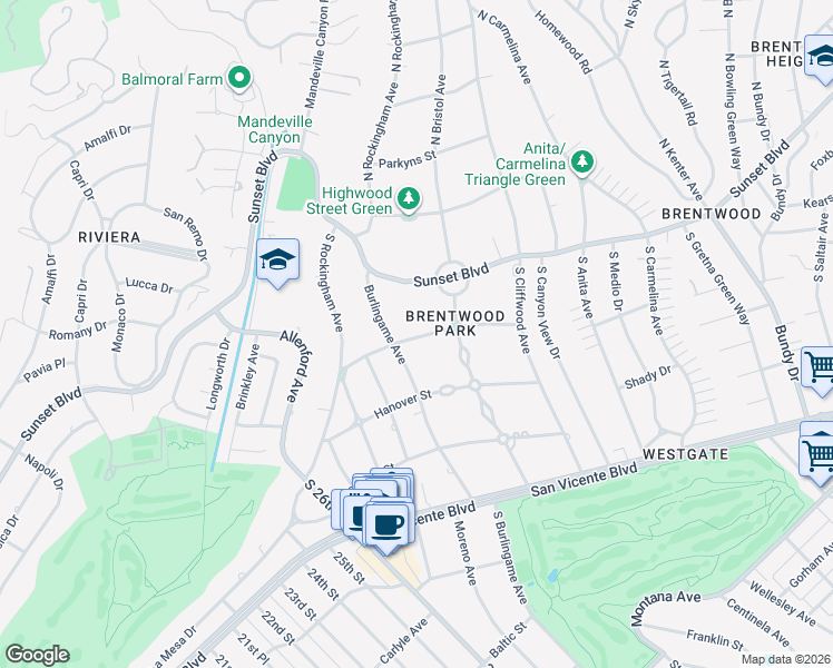 map of restaurants, bars, coffee shops, grocery stores, and more near 12838 Marlboro Street in Los Angeles