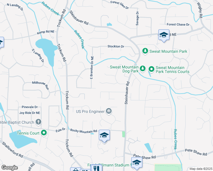 map of restaurants, bars, coffee shops, grocery stores, and more near 2610 Chadwick Road in Marietta