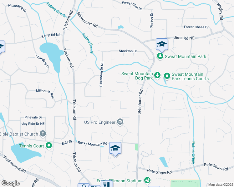 map of restaurants, bars, coffee shops, grocery stores, and more near 2610 Chadwick Road in Marietta
