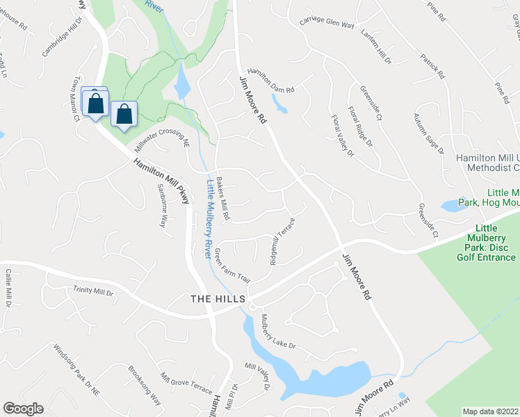 map of restaurants, bars, coffee shops, grocery stores, and more near 1707 Bakers Mill Road in Dacula