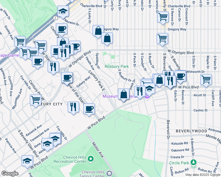 map of restaurants, bars, coffee shops, grocery stores, and more near 502 Hillgreen Drive in Beverly Hills