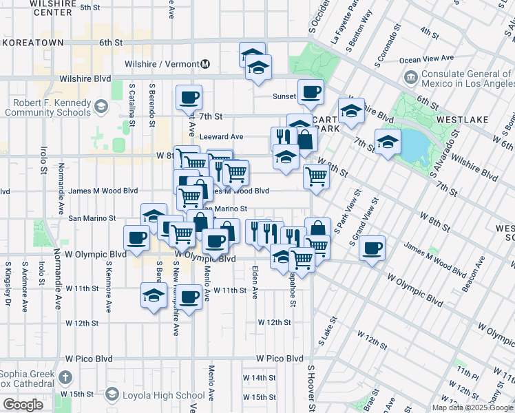 map of restaurants, bars, coffee shops, grocery stores, and more near 939 Magnolia Avenue in Los Angeles