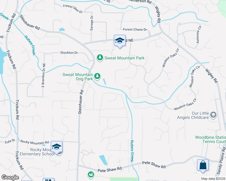 map of restaurants, bars, coffee shops, grocery stores, and more near 4224 Arbor Club Drive in Marietta