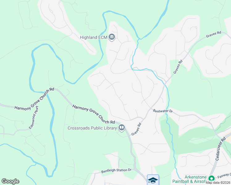 map of restaurants, bars, coffee shops, grocery stores, and more near 269 Thunder Ridge Drive in Acworth