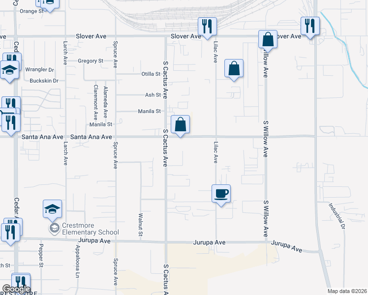 map of restaurants, bars, coffee shops, grocery stores, and more near 10945 Trenmar Lane in Bloomington