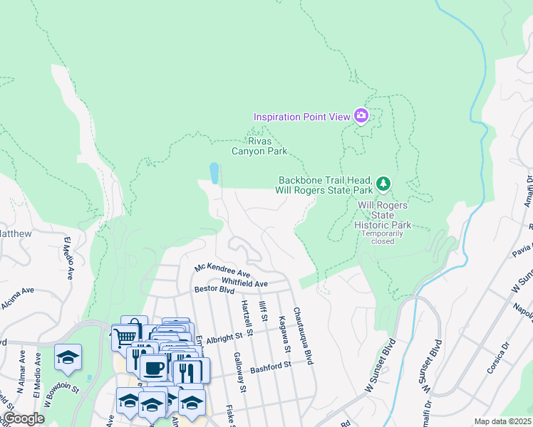 map of restaurants, bars, coffee shops, grocery stores, and more near 14722 Oracle Place in Los Angeles