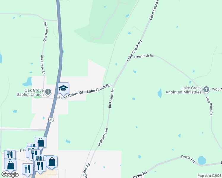 map of restaurants, bars, coffee shops, grocery stores, and more near 451 Burkhalter Road in Cedartown