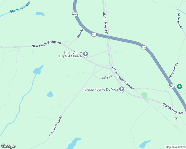 map of restaurants, bars, coffee shops, grocery stores, and more near 51 Chandler Bridge Road in Nicholson