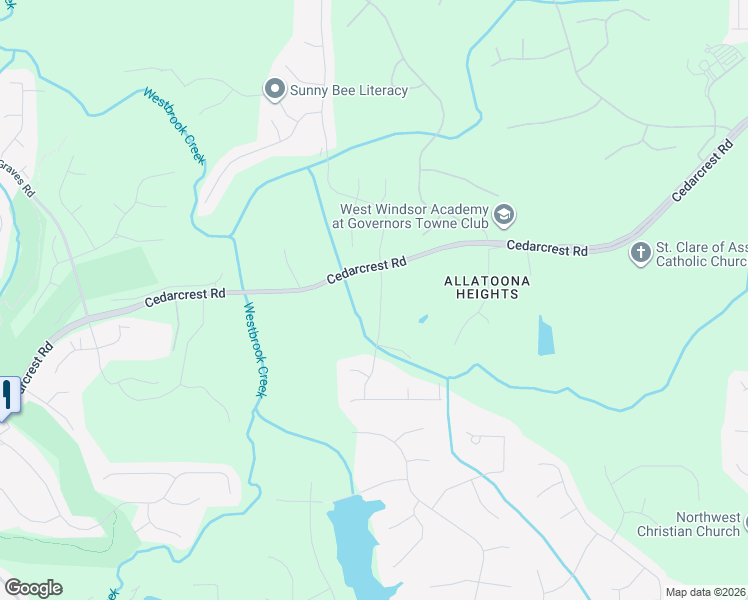map of restaurants, bars, coffee shops, grocery stores, and more near 92 Cedar Creek Court in Acworth