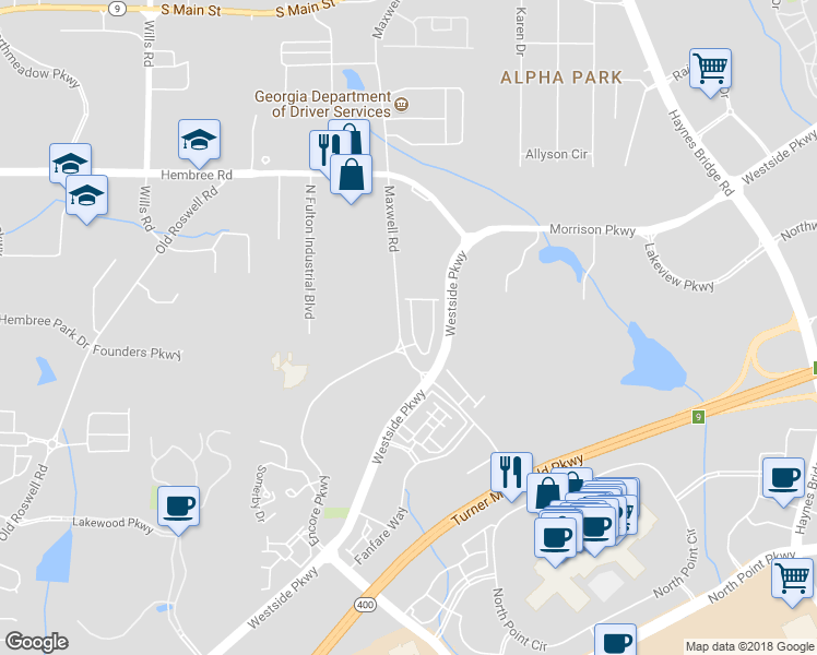 map of restaurants, bars, coffee shops, grocery stores, and more near 11254 Musette Cir in Alpharetta