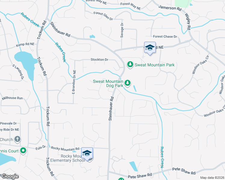 map of restaurants, bars, coffee shops, grocery stores, and more near 2408 Brewer Way in Marietta