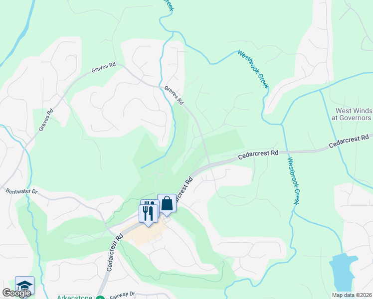 map of restaurants, bars, coffee shops, grocery stores, and more near 110 Waterstone Point in Acworth