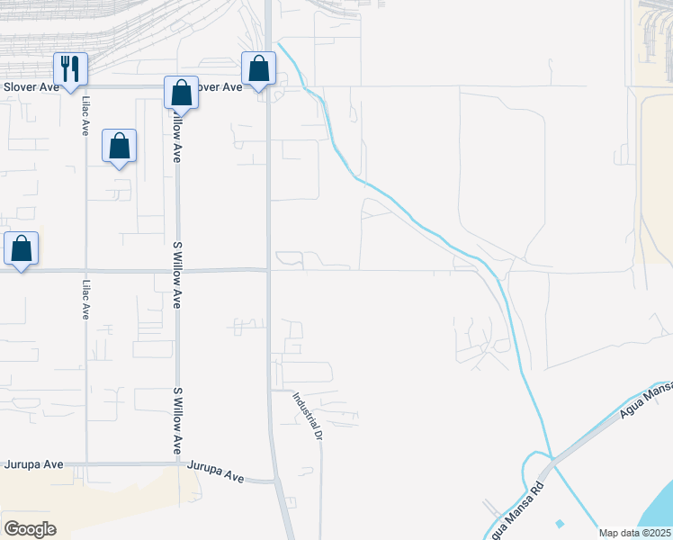 map of restaurants, bars, coffee shops, grocery stores, and more near 318 East Santa Ana Avenue in Bloomington