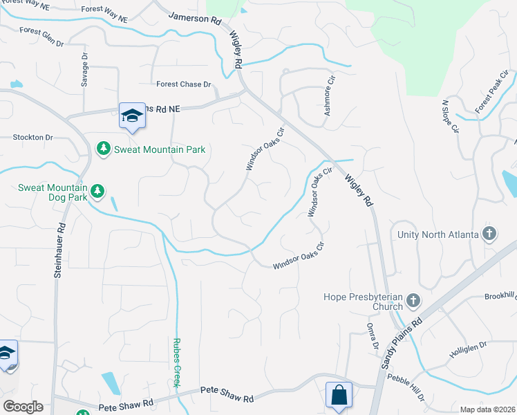map of restaurants, bars, coffee shops, grocery stores, and more near 3069 Hillside Trail in Marietta
