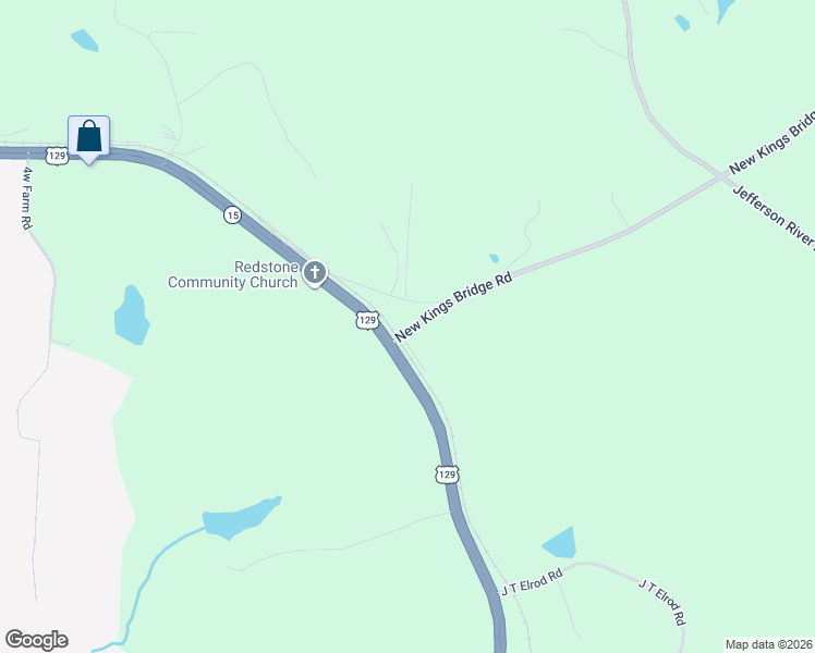 map of restaurants, bars, coffee shops, grocery stores, and more near 214 Harrison Johnson Way in Jefferson