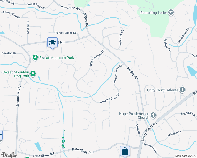 map of restaurants, bars, coffee shops, grocery stores, and more near 3050 Sawyer Trace in Marietta