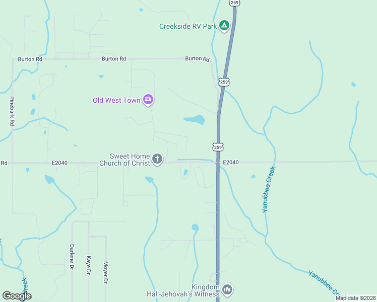 map of restaurants, bars, coffee shops, grocery stores, and more near 136 Sweet Home Road in Broken Bow