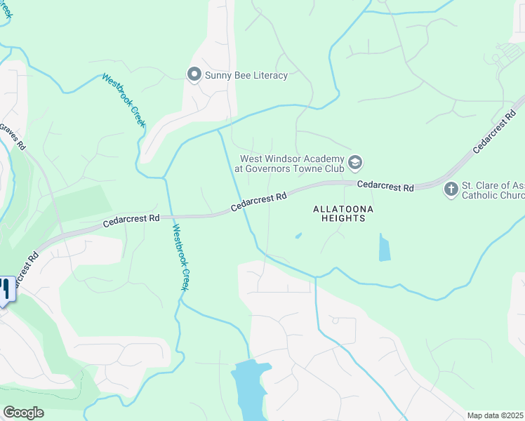 map of restaurants, bars, coffee shops, grocery stores, and more near 34 Cedar Creek Court in Acworth