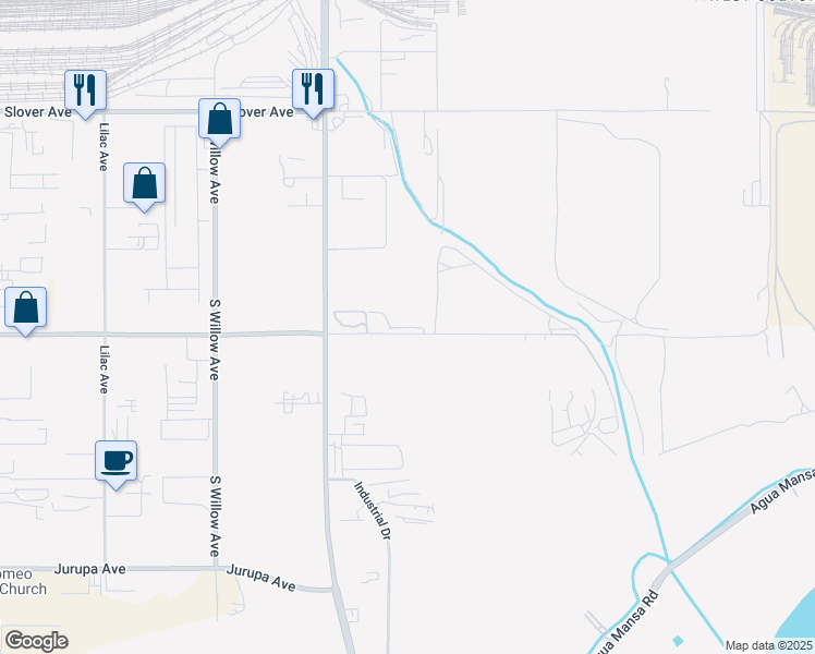 map of restaurants, bars, coffee shops, grocery stores, and more near 318 East Santa Ana Avenue in Bloomington