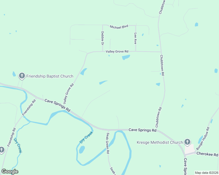 map of restaurants, bars, coffee shops, grocery stores, and more near 173 Cedar Creek Crossing in Cedartown