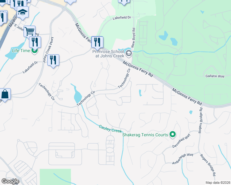 map of restaurants, bars, coffee shops, grocery stores, and more near 11318 Gates Terrace in Duluth