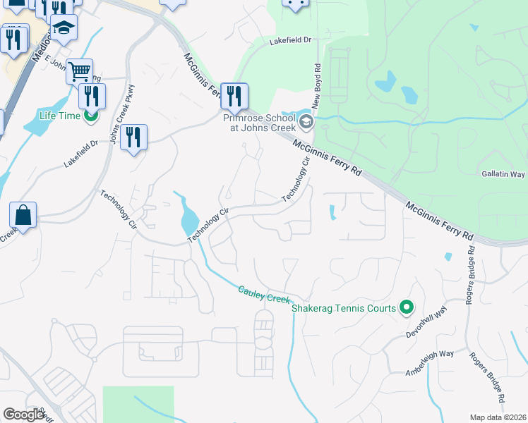 map of restaurants, bars, coffee shops, grocery stores, and more near 11298 Gates Terrace in Duluth